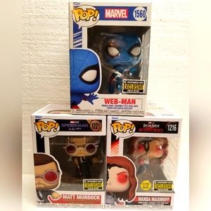 Funko pop! Marvel Bundle "Wanda Maximo m, Matt Murdock & Web-Man" EE exclusives